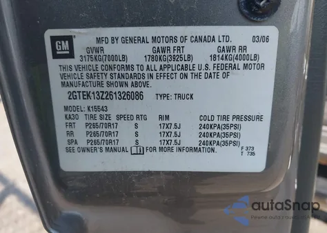 2006 GMC Sierra 1500 Sle1 из США, поврежденный, VIN 2GTEK13Z261326086